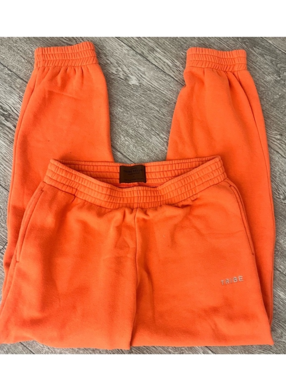 Tribe Kelley Butter Joggers Orange Highwaisted Size Medium - Picture 2 of 7